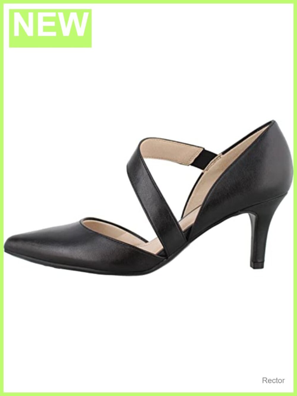 Women's Suki Pump Faux Leather Slip-On Heels with Elastic Goring